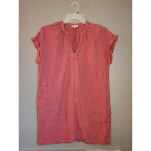 Splendid "Lauren" Women's Linen Blend Pink Rolled Sleeve Dress Size Medium